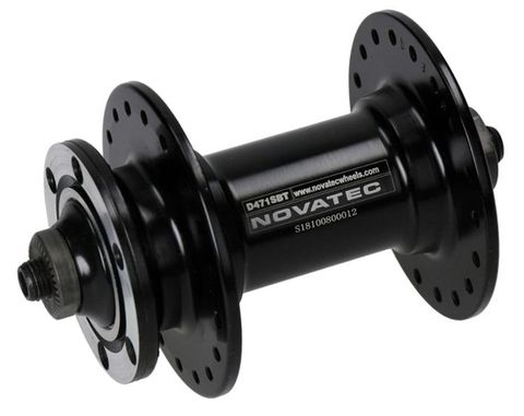 Hub, Front DISC Black 32H NOVATEC Q/R  Alloy 6 Bolt, 2 x sealed bearing