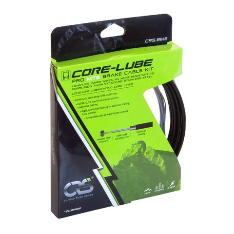 BRAKE CABLE - PREMIUM MTB INNER & OUTER, 1500 & 2800mm Marine grade long life S/S cables,  3000mm Core Lube Linear/Compressionless housing  inc qty 6 Alloy ferrules + Ends & Donuts