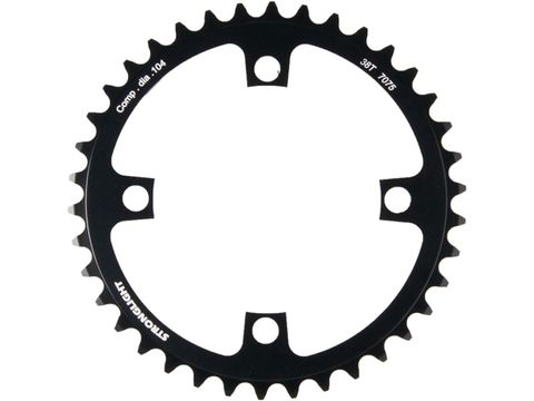 CHAINRING - E-BIKE "STRONGLIGHT", 38T, 7075 CNC Black - 104mm BCD, 4 Hole. BOSCH Compatible 1st & 3rd Gen. (NOT narrow wide)