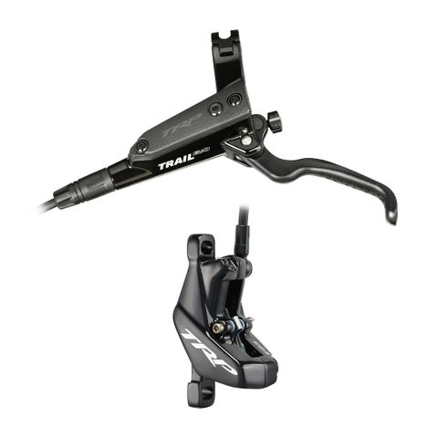 TRP TRAIL EVO  Hydro Disc Brake Set. Front Only - Gloss Black. 5mm Hose version hydraulic 4-piston HD-M843 Rear (Uses 2.3mm Rotor Only - Rotor not included)