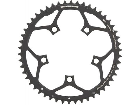 CHAINRING - ROAD "STRONGLIGHT", 50T, 7075 CNC Black CT2 - 110mm BCD, 5 Hole for 10/11 Spd