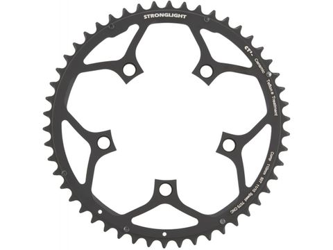 CHAINRING - ROAD "STRONGLIGHT", 50T, 7075 CNC Black CT2 - 110mm BCD, 5 Hole for 10/11 Spd