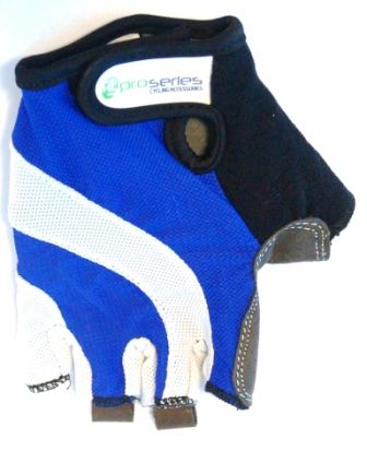 Gloves, Pro-series,  Amara palm w/GEL inserts,  S,  BLUE/white