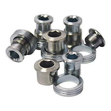 Chainring Bolt Kits, STRONGSCREW FOR TRIPLE MESSENGER (5 ARMS)  STEEL & ALU  SILVER