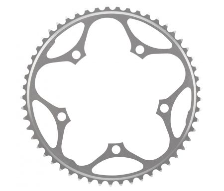 ROAD CHAINRING, STANDARD TYPE S - 5083 SILVER, 9/10 speed, 130 BCD Outer.53T, 5 arms, A Quality Stronglight product, CHAINRING - 267030 (Does NOT have Pickup Points)