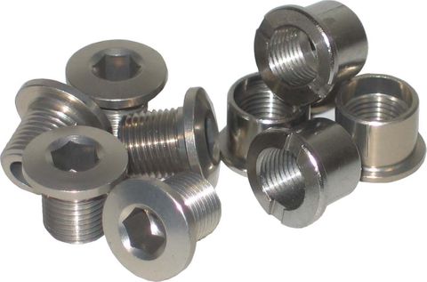 Chainring Bolt Kits - STRONG, ROAD SCREW FOR DOUBLE (5 ARMS), STEEL, SILVER,  - PACK 5 PCE