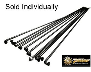 Pillar Spoke PD1415 'Double Butted' 298mm BLACK 14g/15g/14g 72 (incls Brass nipples) (SOLD INDIVIDUALLY)