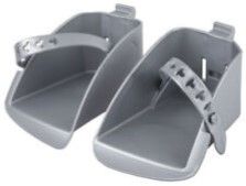 FOOT REST - For Koolah Baby Seat, Sold as Pair Left & Right, SILVER Footrest with SILVER Strap