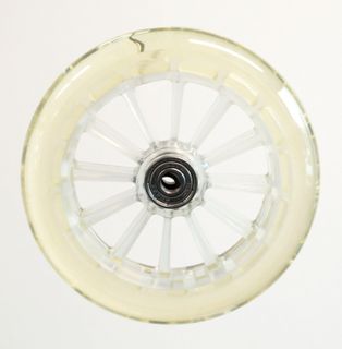 WHEEL MINI SCOOTER,  5",  TRANSLUCENT tyre on Silver core, w/fitted sealed bearings