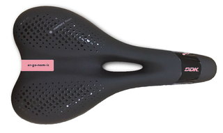 Saddle,  vinyl top, black pc  w/memory foam, w/DDK logo,  black rails, L:269 W:156mm,  Quality DDK product made in Taiwan