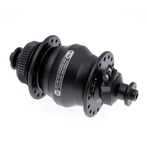 DYNAMO FRONT HUB  Shutter Precision, SL-9. 6V 3W Output, 32H, CENTRELOCK Disc, Standard QR,  BLACK