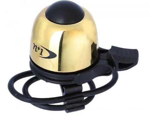 Bell, Flick type, Mini size, BRASS top, 41mm w plastic base 19.2 -31.8mm o-ring securing to bar