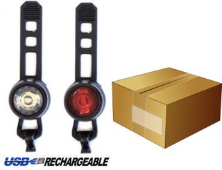 c LIGHTS,  Front & Rear Set, USB Lights,  3 Function, Lithium USB-Rechargeable, Six20 packaging, BOX qty 25