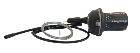 Twist shift w/inner wire, set 6 speed , right side only   L 1850mm, Sunrace