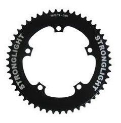 CHAINRING - TRACK "STRONGLIGHT", 52T, 7075 CNC Black - 130mm BCD, 5 Hole for TRACK 1/2" x 1/8" Spd