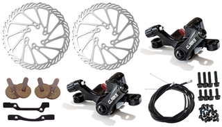DISC BRAKE set, MECHANICAL, FRONT & REAR, Compatible MTB,Road,Hybrid, Two Disc Brakes + 2  x 160mm rotors +  EXTRA sets disc pads