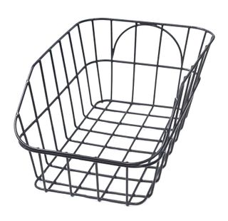BASKET - Rear, Fixed Wire, With Fittings, Black, 465mm x 330mm x 210/110mm
