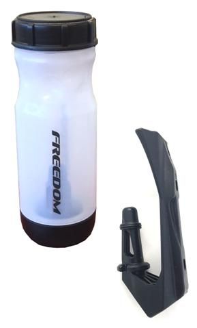 Crazy Pricing  - NOW INCREDIBLE VALUE       TOOL BOTTLE with MOUNTING PIN - Freedom Fix Tool Bottle with Freedom Cycling Systems Mounting Pin - Round Type, Translucent Bottle with Black Lid