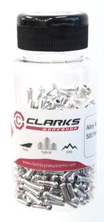 Cable Ends, Silver Wire End Covers , pot 500, for brake and gear wire 2.2mm