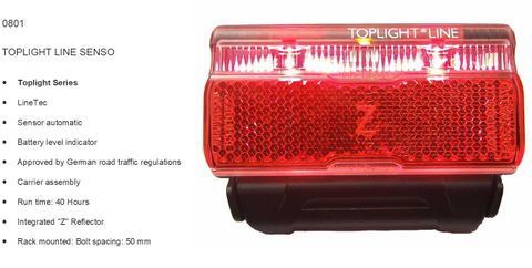 BUSCH & MULLER -   REAR LIGHT  -  Line Toplight Series, Auto Sensor, Battery Level Indicator, Rack Mount 80mm Bolt Spacing, Integrated Z Reflector, 40 Hrs Run Time,