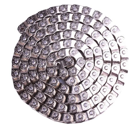 CHAIN - Half Link, 1/2 x 1/8 x 112L, Teflon Coated, SILVER (YBN MK-918)