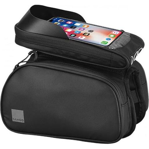 SAHOO  Top Bar Bag with removable Phone Holder, top tube mount, velcro attach phone holder