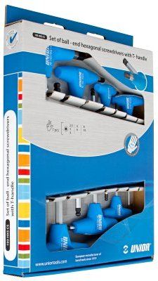 Unior Box-Set of BALL END, T-Handle HEX Keys - 7pcs -  2.5,3,4,5,6,8,10   609337 Professional Bicycle tool set, quality guaranteed