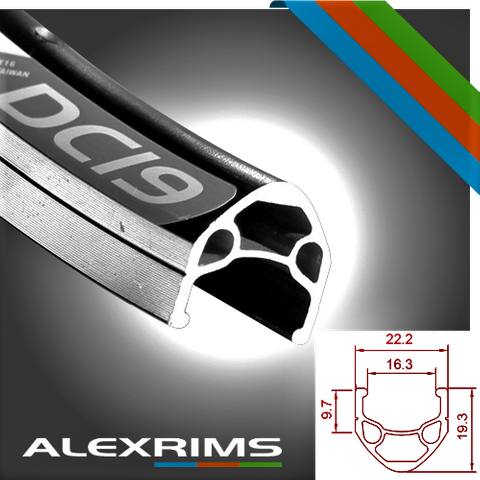 RIM 700c x 16mm - ALEX DC19 - 32H - (622 x 16) - Presta Valve - Rim Brake - D/W - BLACK - MSW - (ERD595)
