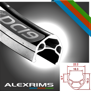 RIM 700c x 16mm - ALEX DC19 - 32H - (622 x 16) - Presta Valve - Rim Brake - D/W - BLACK - MSW - (ERD595)