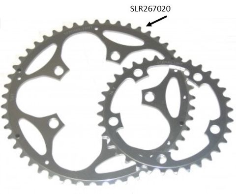 CHAINRING - ROAD "STRONGLIGHT", 48T, 5083 Silver - 130mm BCD, 5 Hole for 9/10 Spd (Does NOT have Pickup Points)