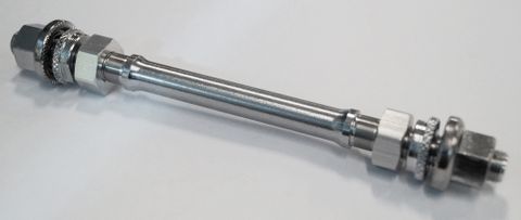 AXLE -  Hollow Axle for Rear Novatec Track Hub, 10mm x 165mm (incls Nuts)