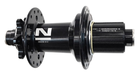 HUB - 8/11 SPEED, 12mm T/A (148mm OLD), 6 Bolt Disc, 32H, E440 Hub Body, Sealed Bearings, Novatec, Boost Alloy Axle & Freehub Body, Black