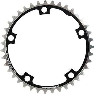 CHAINRING - ROAD "STRONGLIGHT", 39T, 7075 CNC Black - 130mm BCD, 5 Hole for 9/10 Spd