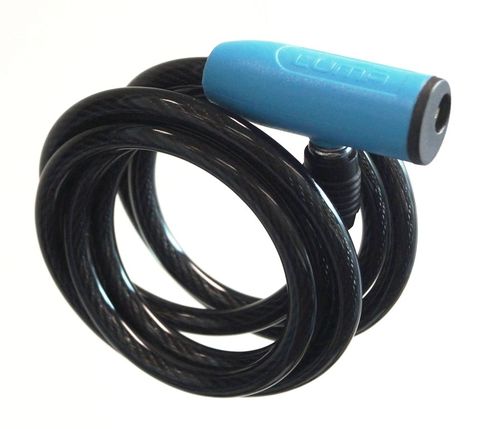Lock Cable with Blue Highlights, 8mm x 1500mm, key lock, LUMA No1 lock brand in Spain (No Mounting Bracket)