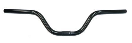 HANDLEBAR  25.4mm, 63cm Wide, 105mm Rise, Steel  BLACK