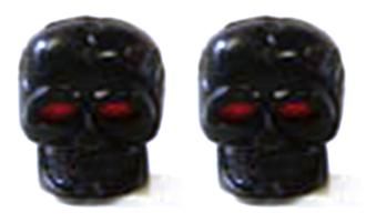 Valve cap skull black 2pce