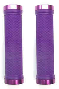 GRIPS  Lock-On, Dual Clamp, 130mm, with Plug, PURPLE with Purple Rings