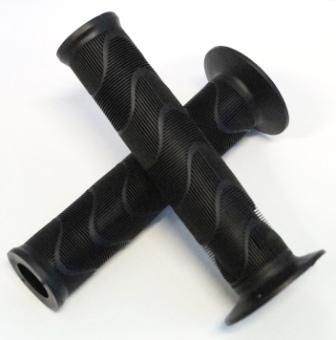 Grips Kraton Rubber, D-Density, 140mm w/ plug, Black, w/ Flange