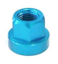 ALLOY HUB AXLE NUT - 3/8" Flange Type, Blue