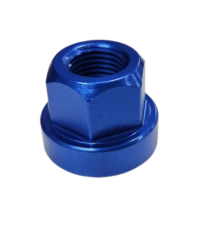 ALLOY HUB AXLE NUT - 3/8" Flange Type, Blue