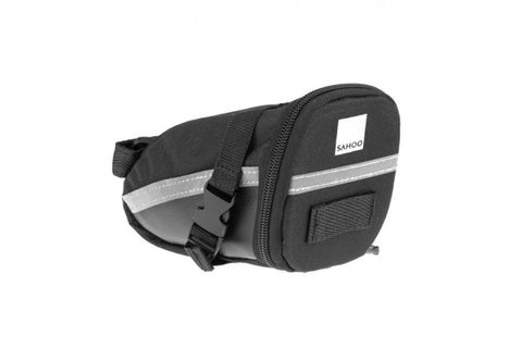 SAHOO  Saddle bag, velcro and clip strap, 600D, 15x7.5x5cm, Black
