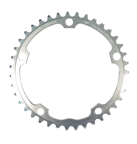 CHAINRING - ROAD "STRONGLIGHT", 39T, 7075-T6, SILVER, Campag 9/10spd - 135 BCD, 5 Hole