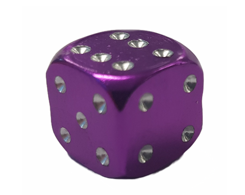 VALVE CAP DICE ALLOY PURPLE 12mm A/V