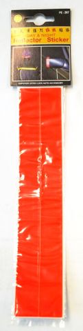 REFLECTIVE STICKERS RED Day & night reflective stickers,20x217mm/2pcs/set ,red