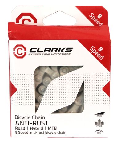 CHAIN - 8 Speed - CLARKS - SILVER - Anti Rust - w/Connect Link