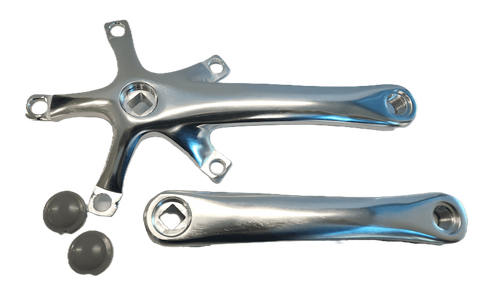 2 Piece Single Speed Crankset - 130BCD & 170mm Crank - For 103mm B.B. Silver, Alloy