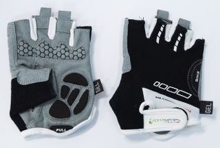 Gloves,  Amara Material, Lycra Towel, with  GEL PADDING ,XL, BLACK with White trim