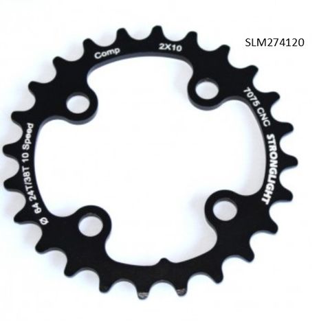 CHAINRING - MTB "STRONGLIGHT", 22T, 7075 CNC Black  Shimano - 64mm BCD, 4 Hole for 10 Spd