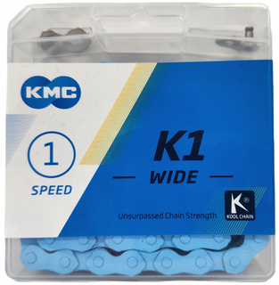 A NEW ITEM  -  CHAIN - Single Speed - KMC K1 - 112L - BLUE - w/Connect Link