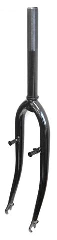 FORK  26, Threaded 100mm, 1.1/8"  (ID 25.4, Stem 230mm)   with Pivots, MTB, Steel.  BLACK - (Axle to crown 400mm)